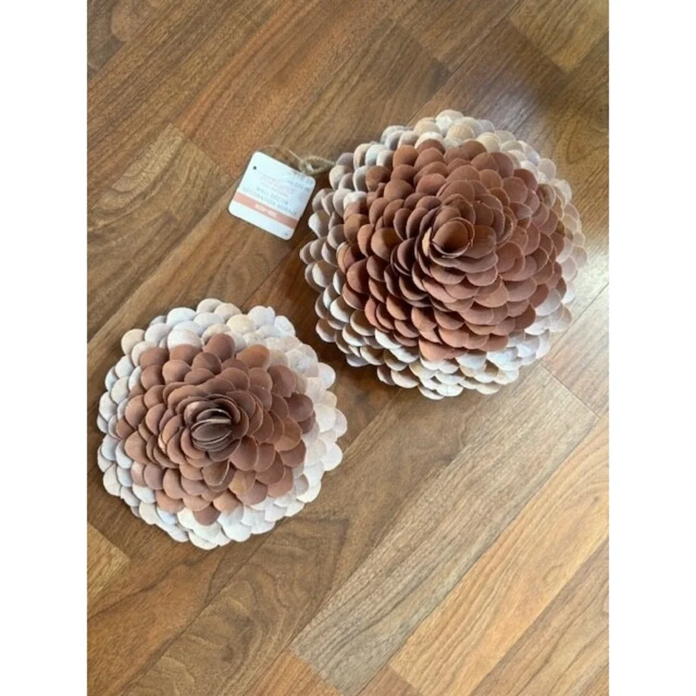 Ashland Blush Rose‎ Floral Wall Decor Set of 2 Rustic Farmhouse Accent Pieces